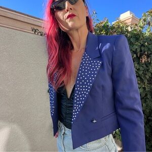 Upcycled Vintage Purple Cropped Blazer